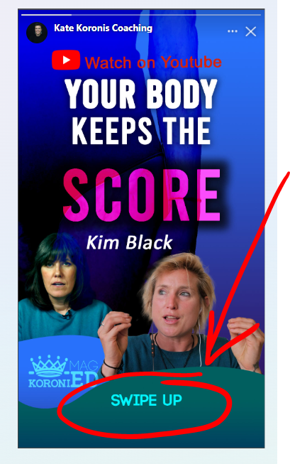 Illustration of the Swipe Up text added to Facebook Story with the link